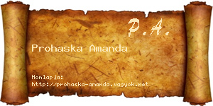Prohaska Amanda névjegykártya